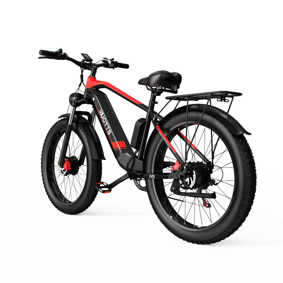 Vélo Électrique Duotts F26 - Moteur 750W*2 Batterie 840WH 50KM d'Autonomie - Noir rouge