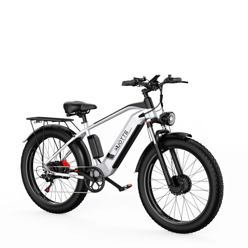 Duotts F26 Vélo Électrique - Moteurs 750W*2 Batterie 840WH 50KM Autonomie - Blanc argenté