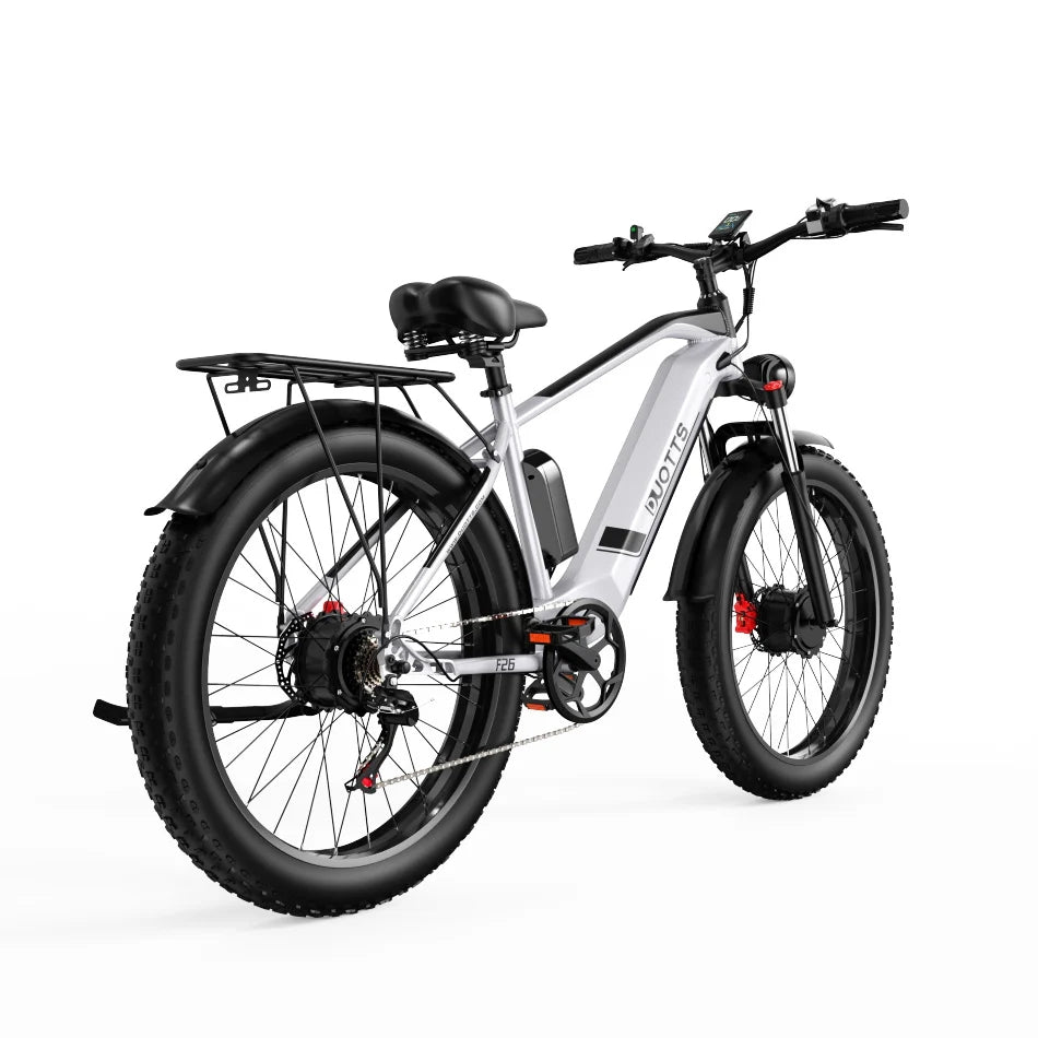 Duotts F26 Vélo Électrique - Moteurs 750W*2 Batterie 840WH 50KM Autonomie - Blanc argenté