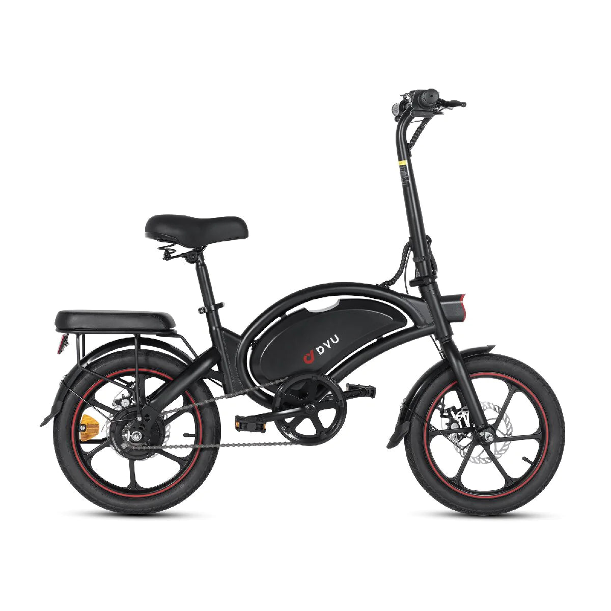 Vélo Électrique Pliant DYU D16 16 Pouces 25km/h - Moteur 250W Batterie 36V6Ah Freins à Disque - Noir