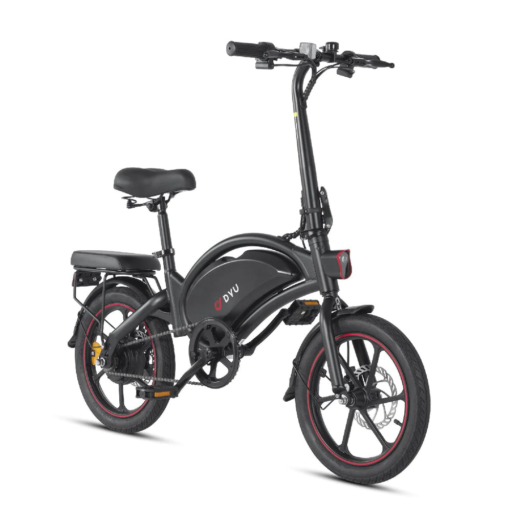Vélo Électrique Pliant DYU D16 16 Pouces 25km/h - Moteur 250W Batterie 36V6Ah Freins à Disque - Noir