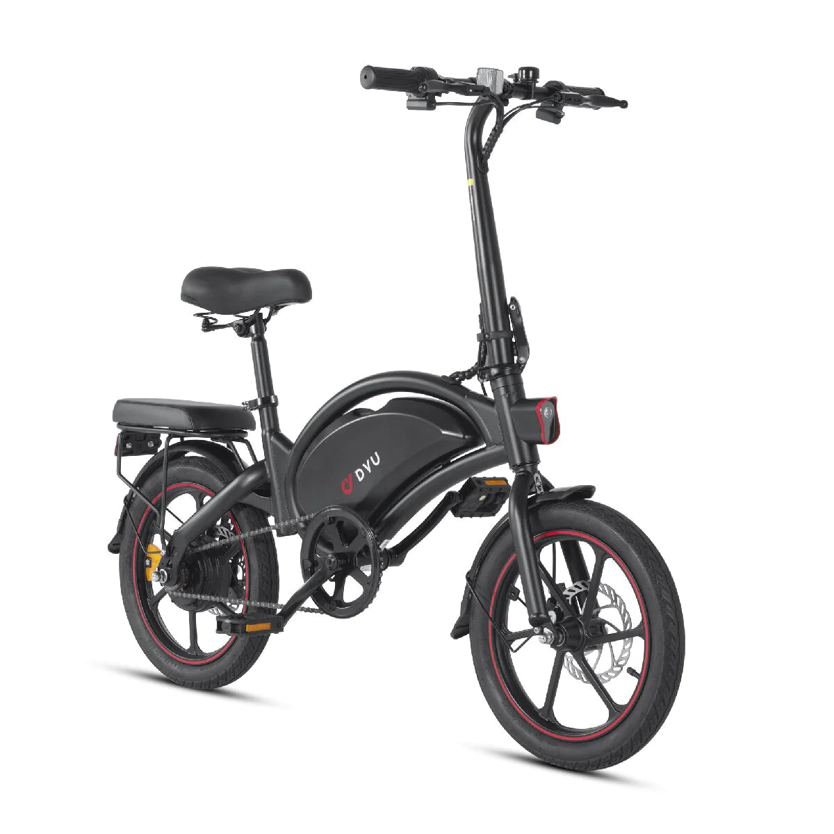 Vélo Électrique Pliant DYU D16 16 Pouces 25km/h - Moteur 250W Batterie 36V6Ah Freins à Disque - Noir