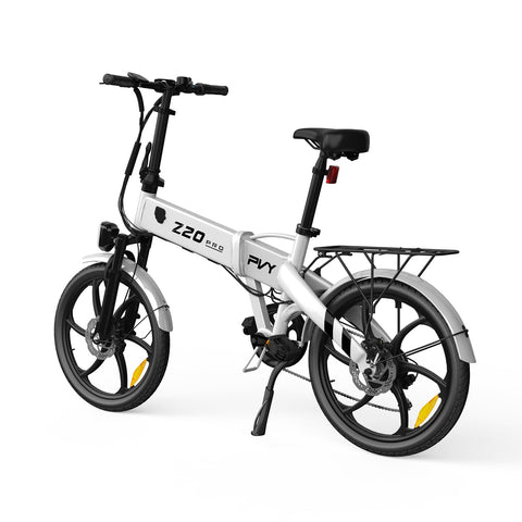 Vélo Électrique PVY Z20 Pro - Moteur 250W Batterie 36V10.4AH Autonomie 80KM Freins à Disque Mécaniques - Blanc