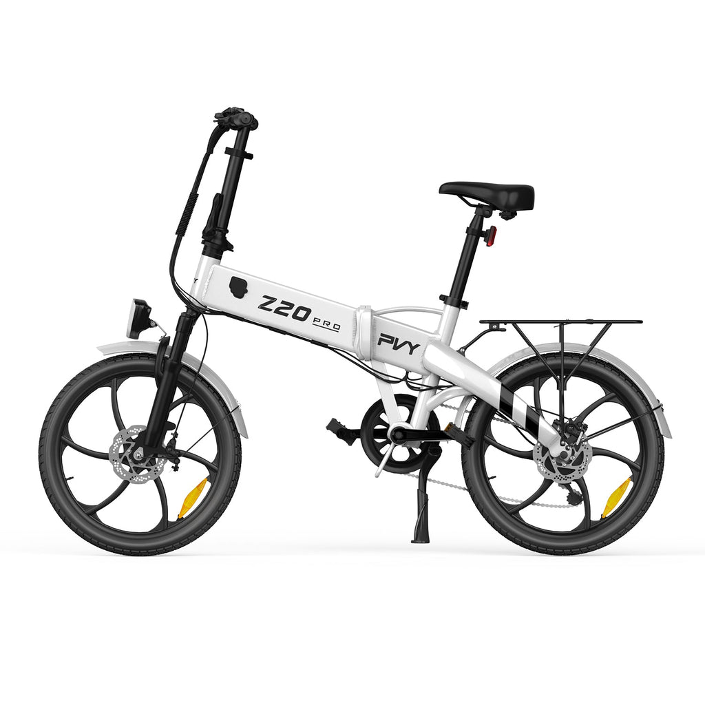 Vélo Électrique PVY Z20 Pro - Moteur 250W Batterie 36V10.4AH Autonomie 80KM Freins à Disque Mécaniques - Blanc