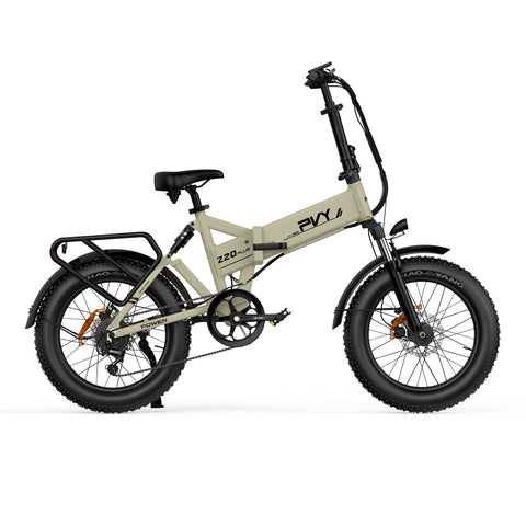 Vélo Électrique PVY Z20 Plus 500 - Moteur 250W Batterie 48V14.5AH Autonomie 100KM Freins à Disque Mécaniques - Beige