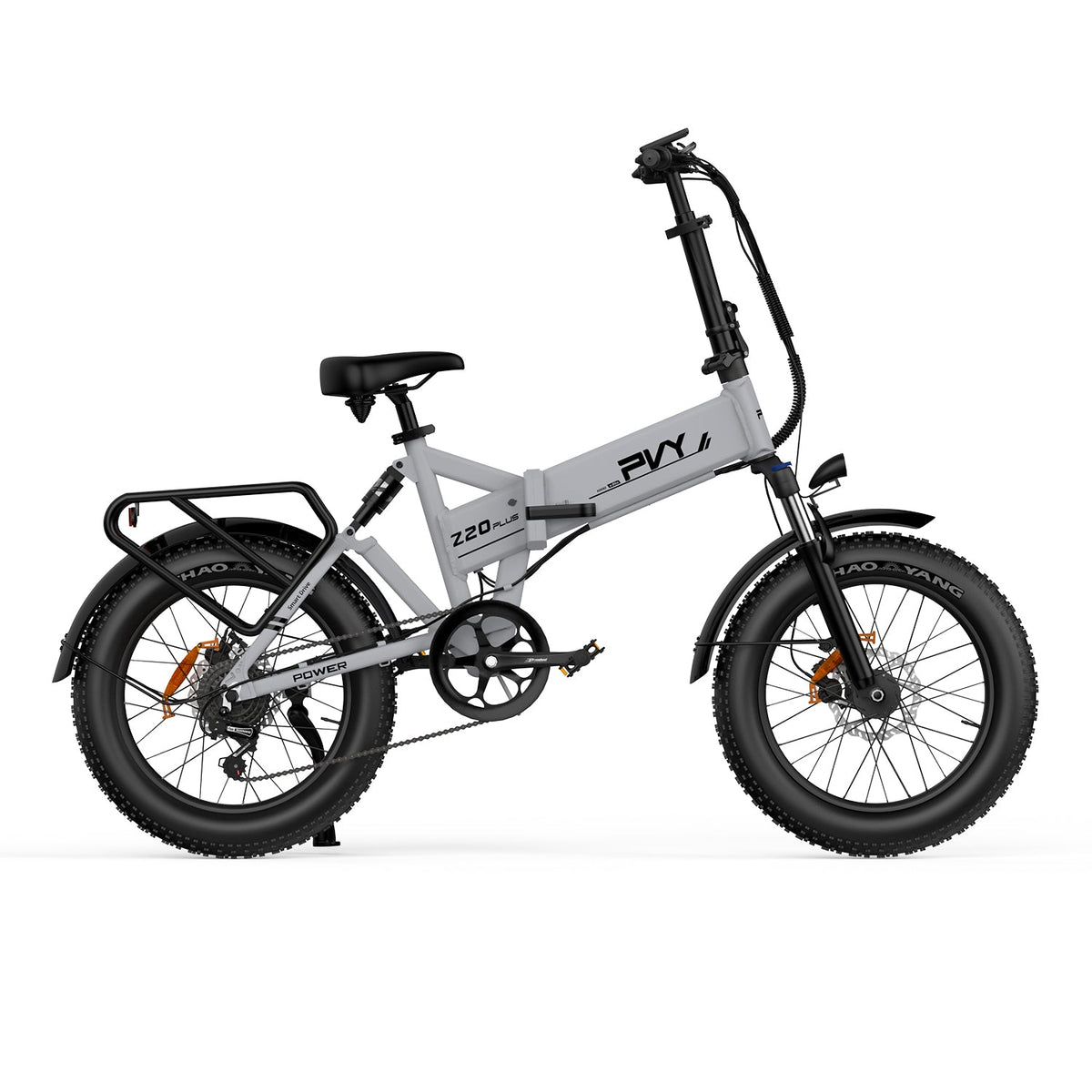 Vélo Électrique PVY Z20 Plus 500 - Moteur 250W Batterie 48V14.5AH Autonomie 100KM Freins à Disque Mécaniques - Gris