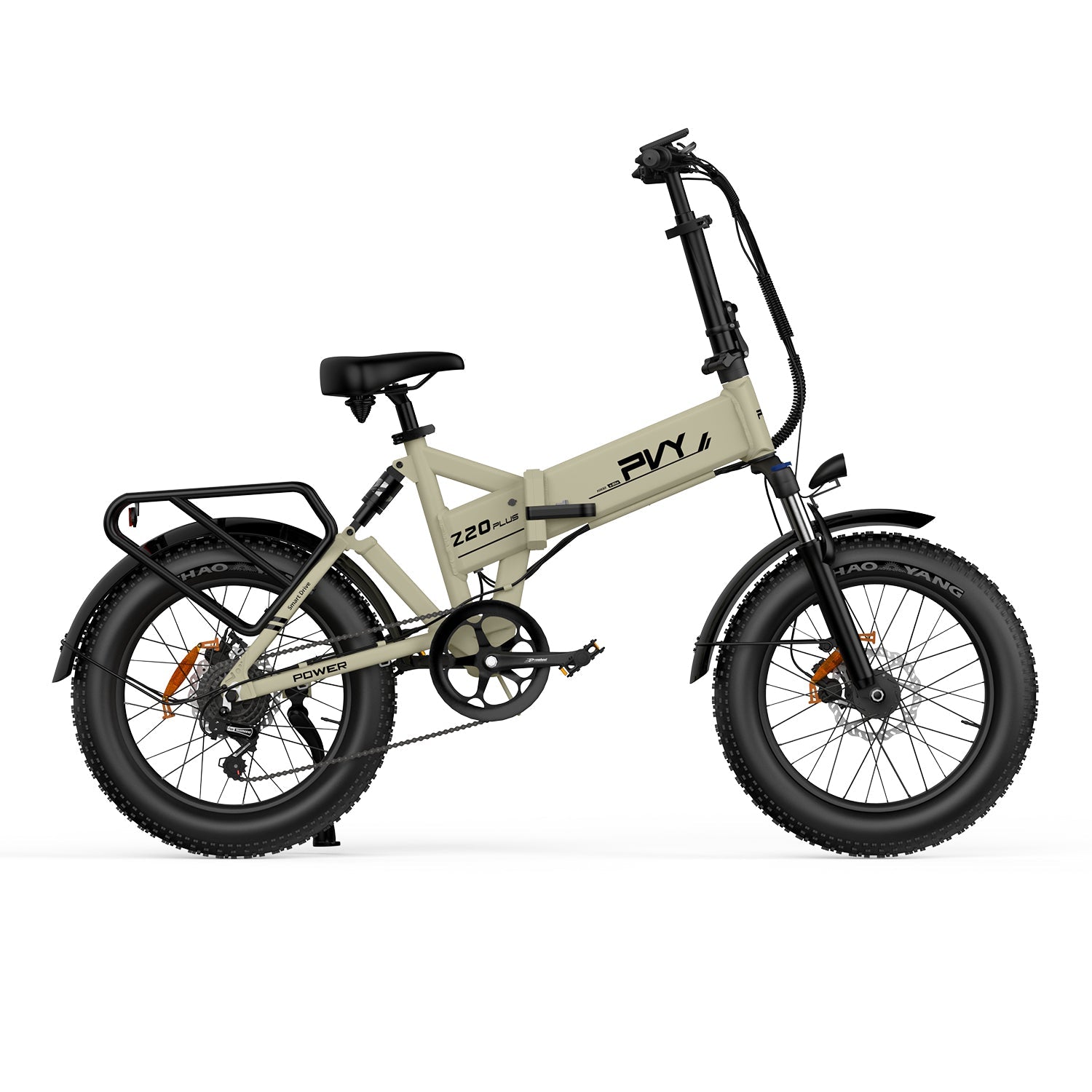 Vélo Électrique PVY Z20 Plus 1000 - Moteur 250W Batterie 48V16.5AH Freins à Disque Hydrauliques Autonomie 120KM - Beige