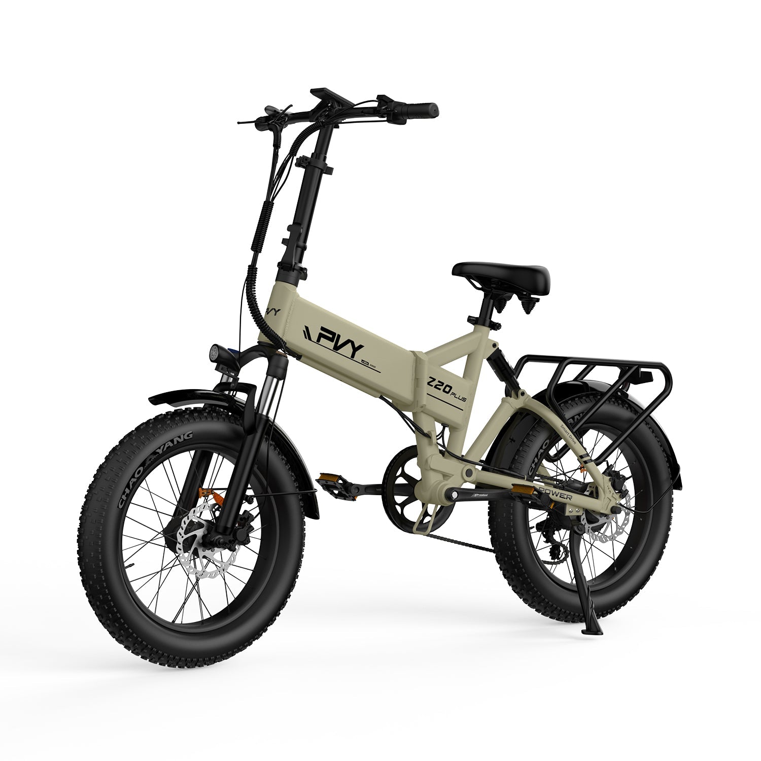 Vélo Électrique PVY Z20 Plus 1000 - Moteur 250W Batterie 48V16.5AH Freins à Disque Hydrauliques Autonomie 120KM - Beige