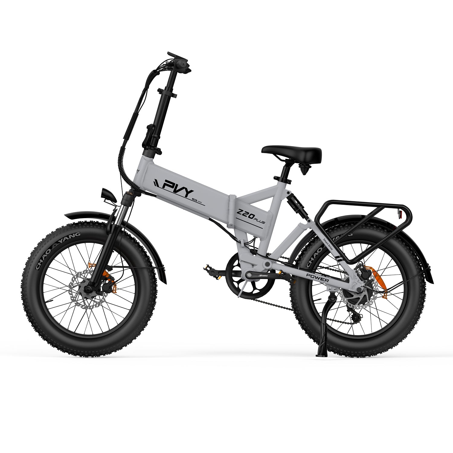 Vélo Électrique PVY Z20 Plus 1000 - Moteur 250W Batterie 48V16.5AH Freins à Disque Hydrauliques Autonomie 120KM - Gris