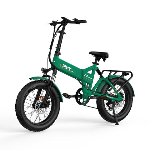 Vélo Électrique PVY Z20 Plus 1000 - Moteur 250W Batterie 48V16.5AH Freins à Disque Hydrauliques Autonomie 120KM - Vert