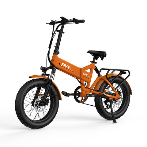 Vélo Électrique PVY Z20 Plus 1000 - Moteur 250W Batterie 48V16.5AH Freins à Disque Hydrauliques Autonomie 120KM - Orange