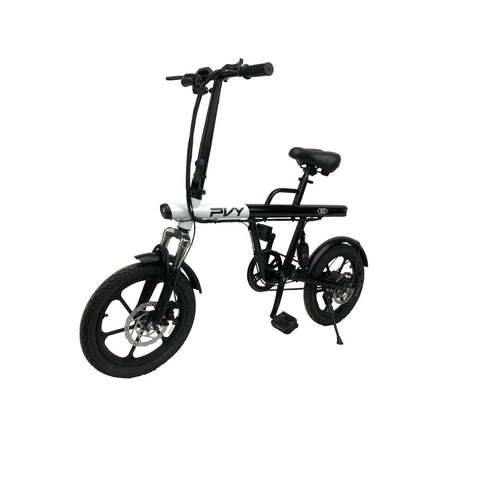 Vélo Électrique PVY S2 - Moteur 250W Batterie 36V7.5AH Freins à Disque Mécaniques 60KM Autonomie - Noir et blanc