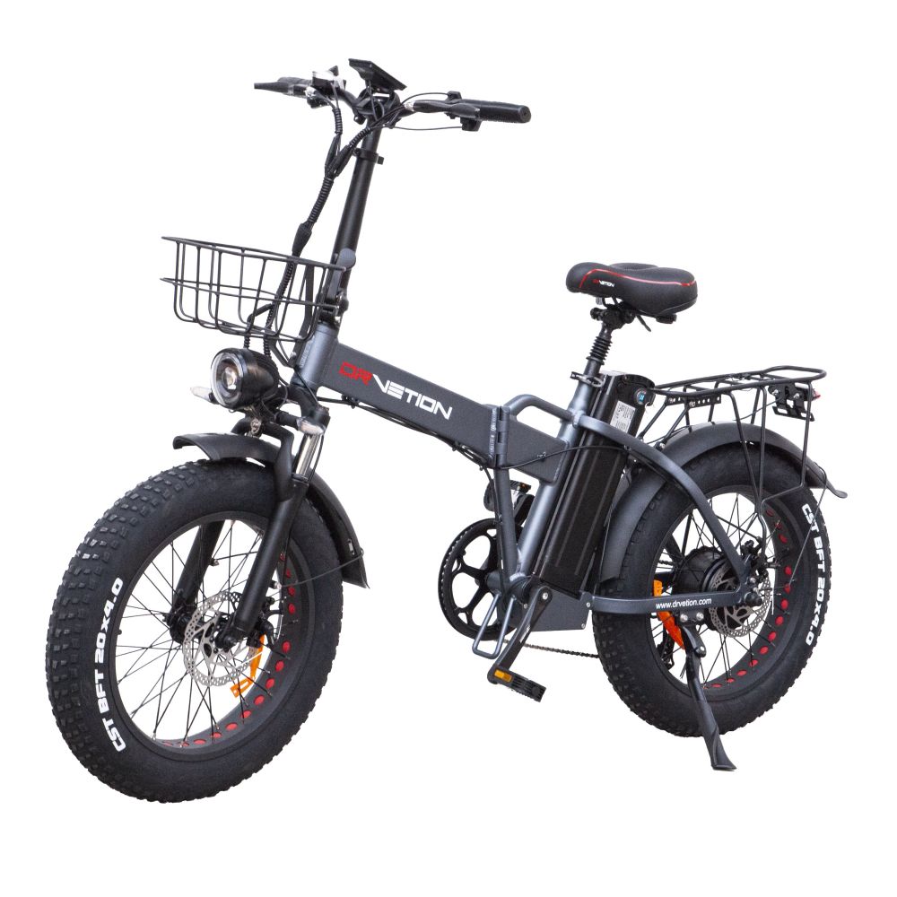 Vélo Électrique DrveTion AT20 - 20*4.0 Pouces Moteur 750W Batterie 48V20Ah Autonomie 60-90KM - Noir Gris