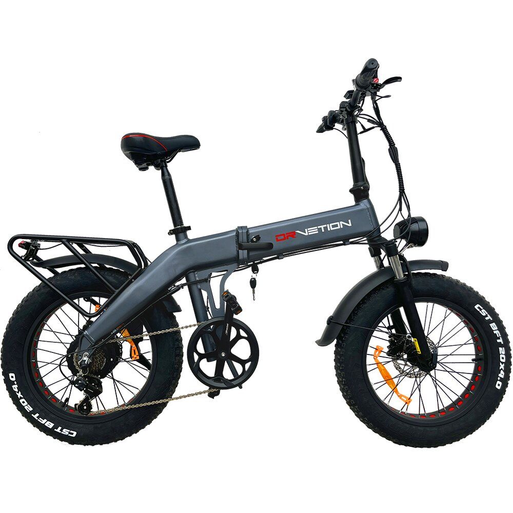 Vélo Électrique DrveTion BT20 - 20*4.0 Pouces Moteur 750W Batterie 48V10Ah Autonomie 25-35KM - Noir Gris