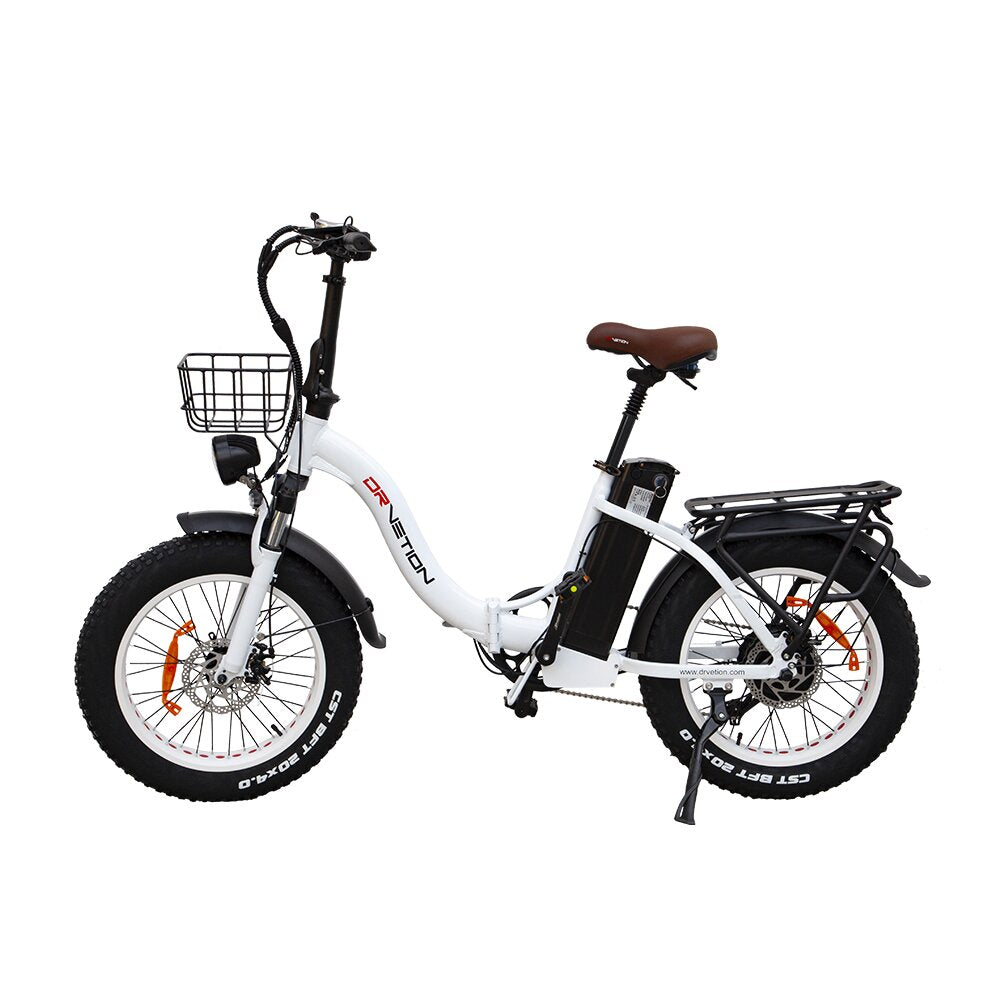 Vélo Électrique DrveTion CT20 - 20*4.0 Pouces Moteur 750W Batterie 48V20Ah Autonomie 60-90KM - Blanc Perle