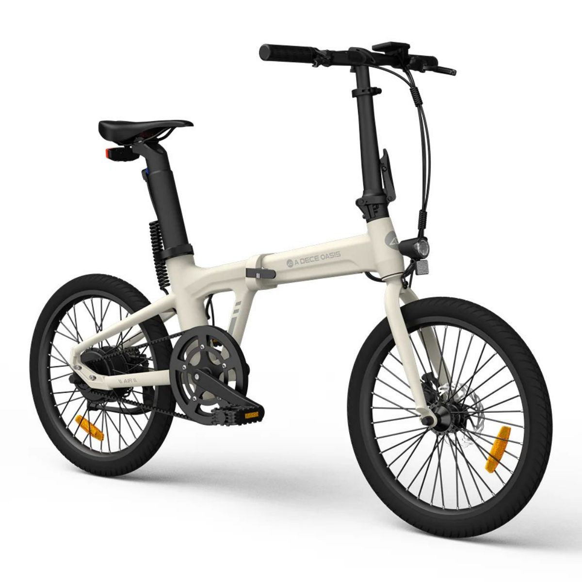 Vélo électrique pliant ADO Air 20 - Moteur 250W Batterie 36V9.6Ah Assisté Autonomie 100KM Freins à Disque Hydrauliques - Blanc Ivoire