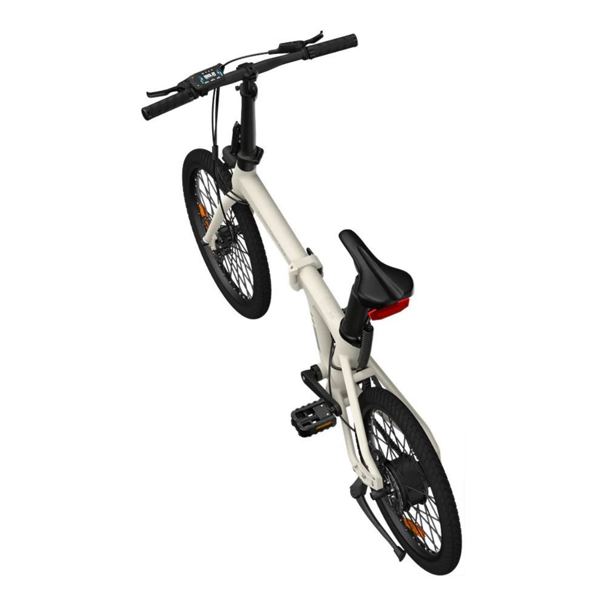 Vélo électrique pliant ADO Air 20 - Moteur 250W Batterie 36V9.6Ah Assisté Autonomie 100KM Freins à Disque Hydrauliques - Blanc Ivoire