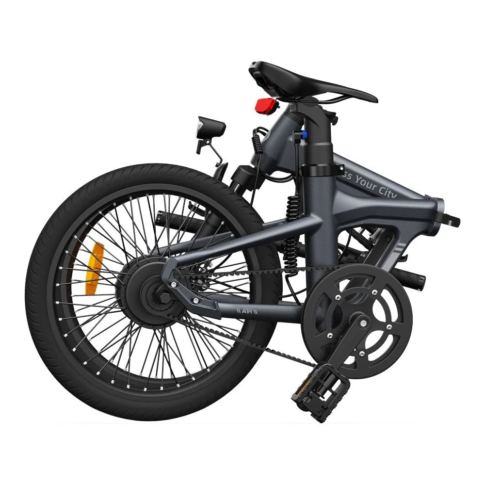 Vélo électrique pliant ADO Air 20S - Moteur 250W Batterie 36V9.6Ah Assisté Autonomie 100KM Freins à Disque Hydrauliques - Gris