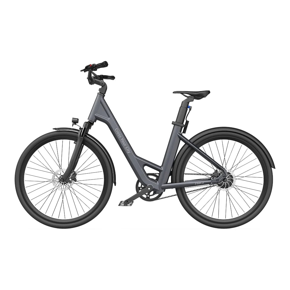 Vélo électrique ADO Air 28 - Moteur 250W Batterie 36V13.5Ah Assisté Autonomie 100KM Freins à Disque Hydrauliques - Gris