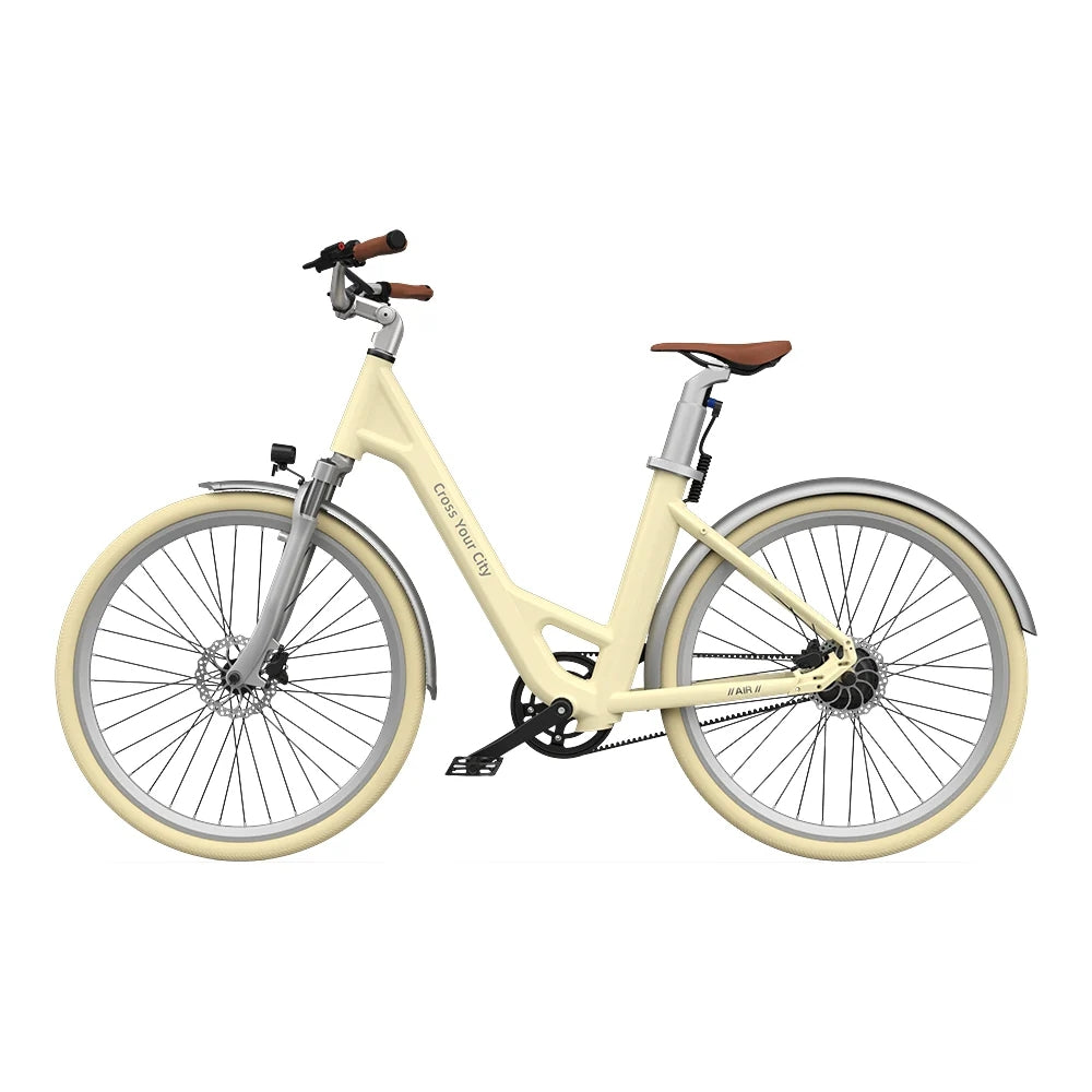 Vélo électrique ADO Air 28 - Moteur 250W Batterie 36V13.5Ah Assisté Autonomie 100KM Freins à Disque Hydrauliques - Jaune