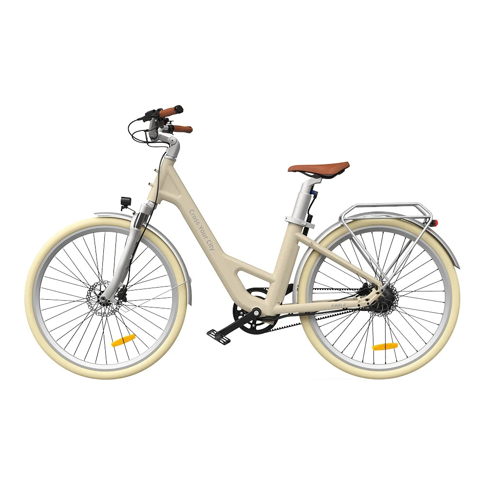 Vélo électrique ADO Air 28 Pro - Moteur 250W Batterie 36V9.6Ah Assisté Autonomie 100KM Freins à Disque Hydrauliques - Beige