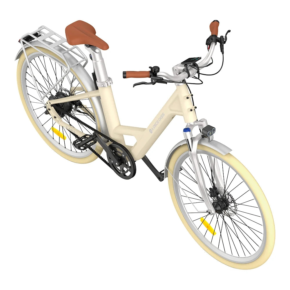 Vélo électrique ADO Air 28 Pro - Moteur 250W Batterie 36V9.6Ah Assisté Autonomie 100KM Freins à Disque Hydrauliques - Beige