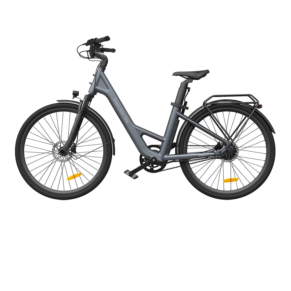 Vélo électrique ADO Air 28 Pro - Moteur 250W Batterie 36V9.6Ah Assisté Autonomie 100KM Freins à Disque Hydrauliques - Gris