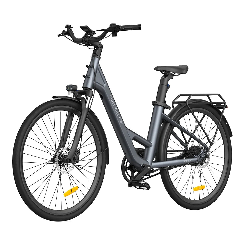 Vélo électrique ADO Air 28 Pro - Moteur 250W Batterie 36V9.6Ah Assisté Autonomie 100KM Freins à Disque Hydrauliques - Gris