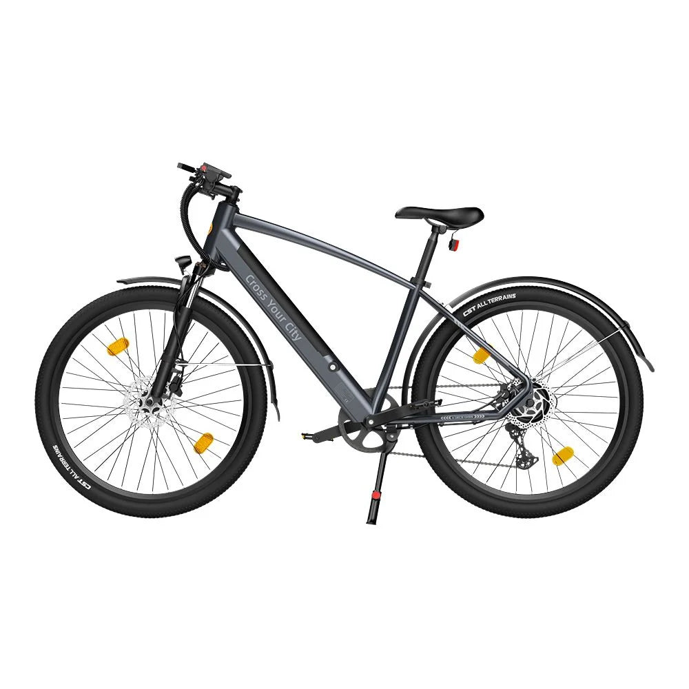 Vélo électrique ADO DECE 300C - Moteur 250W Batterie 36V10.4Ah Assisté Autonomie 90KM Freins à Disque Hydrauliques - Gris