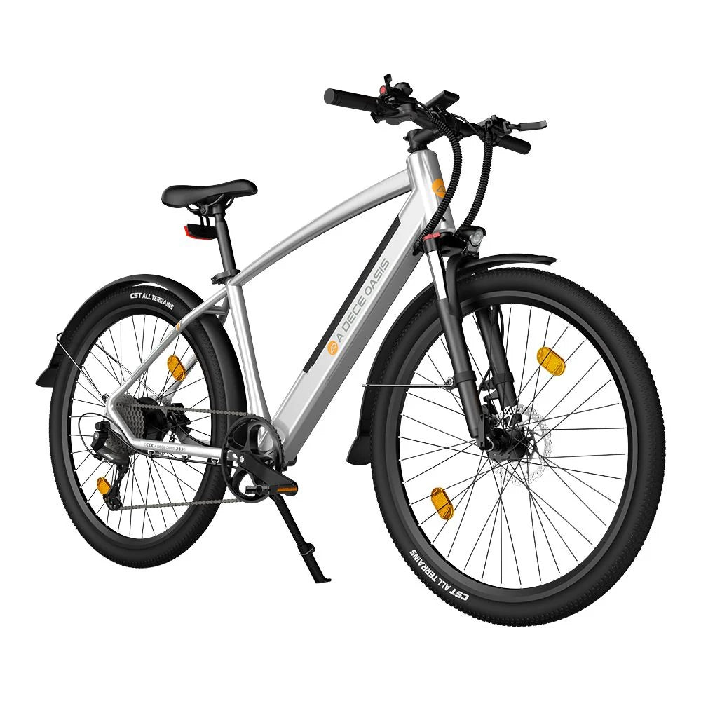 Vélo électrique ADO DECE 300C - Moteur 250W Batterie 36V10.4Ah Assisté Autonomie 90KM Freins à Disque Hydrauliques - Argenté