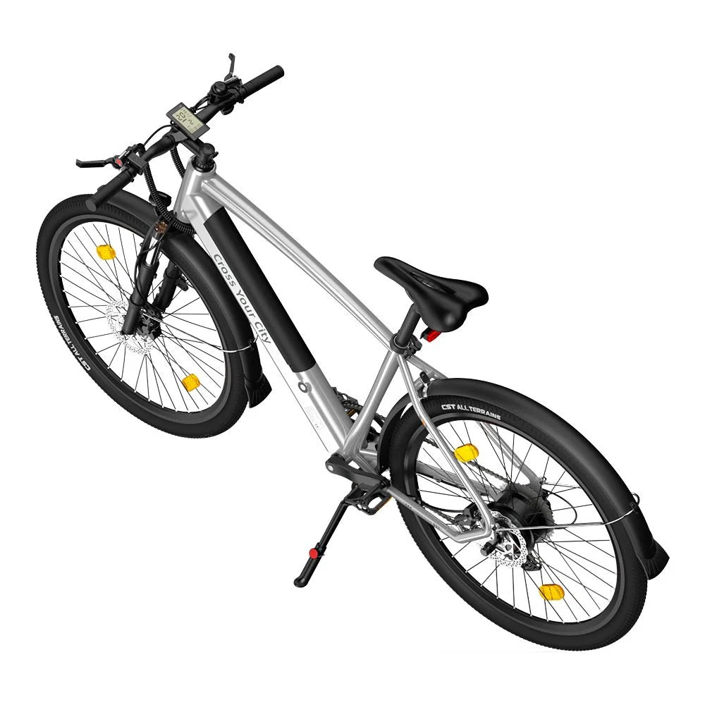 Vélo électrique ADO DECE 300C - Moteur 250W Batterie 36V10.4Ah Assisté Autonomie 90KM Freins à Disque Hydrauliques - Argenté