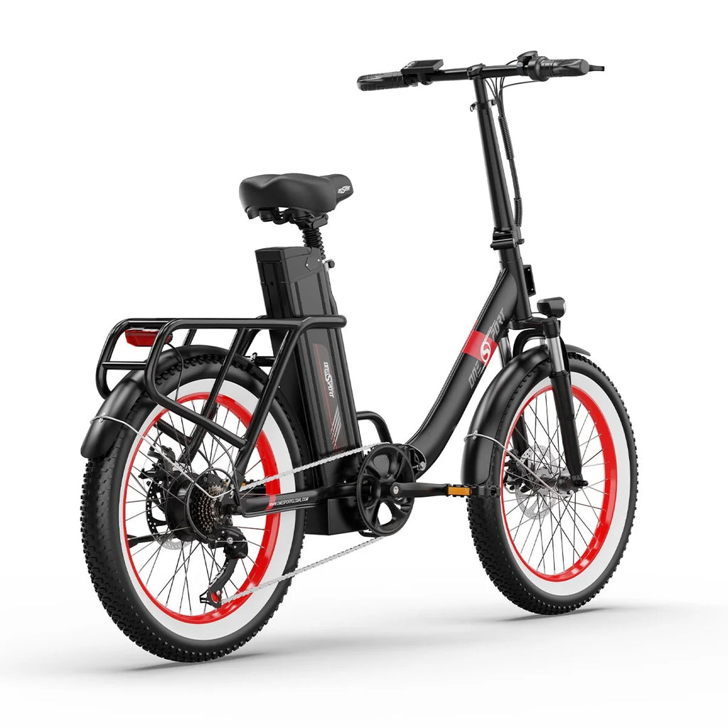 ONESPORT OT16-2 Vélo Électrique - 20" Roues 250W Moteur 48V17Ah Batterie 60KM Autonomie Frein à Disque - Noir et Rouge