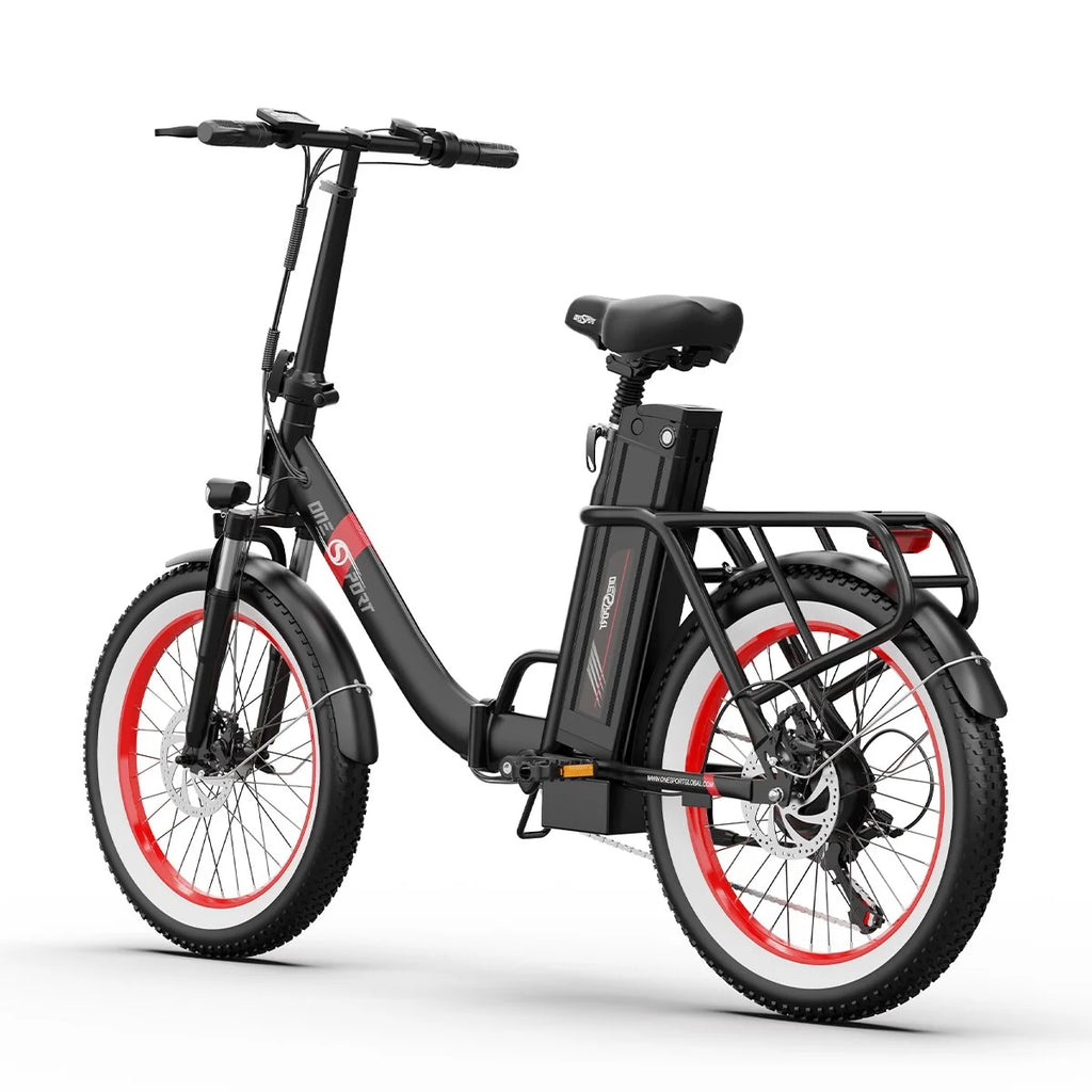 ONESPORT OT16-2 Vélo Électrique - 20" Roues 250W Moteur 48V17Ah Batterie 60KM Autonomie Frein à Disque - Noir et Rouge