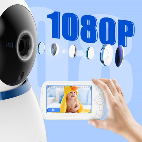 Caméra sans fil Proscenic 300 - Résolution vidéo 1080P Vision nocturne automatique| Blanc
