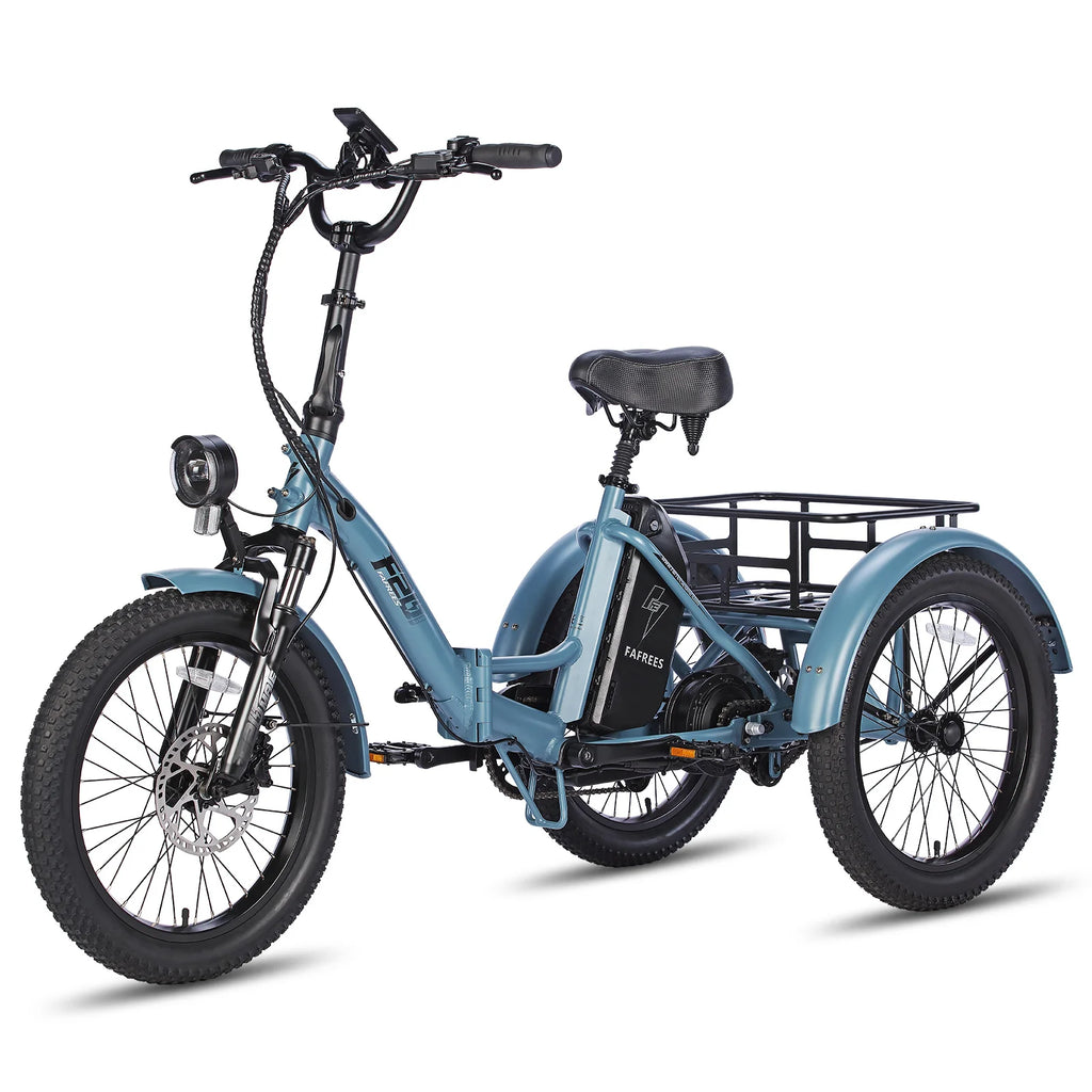 FAFREES F20 Mate Vélo Électrique - Moteur 500W Batterie 48V18.2AH Assisted Autonomie 110KM Freins Hydrauliques - Gris Bleu
