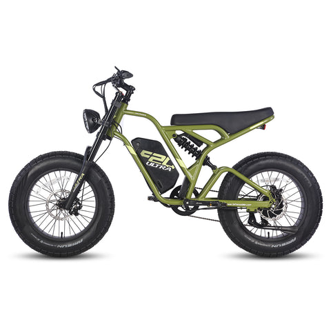 Vélo électrique FAFREES F20 Ultra - Moteur 750W Batterie 48V25AH Assisted Autonomie 140KM Frein à Disque Mécanique - Noir Vert