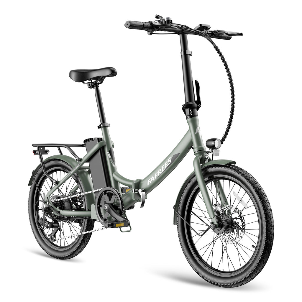 Vélo électrique FAFREES F20 Light - Moteur 250W Batterie 36V16.75Ah Assisted Autonomie 130KM Frein à Disque Mécanique - Vert Foncé
