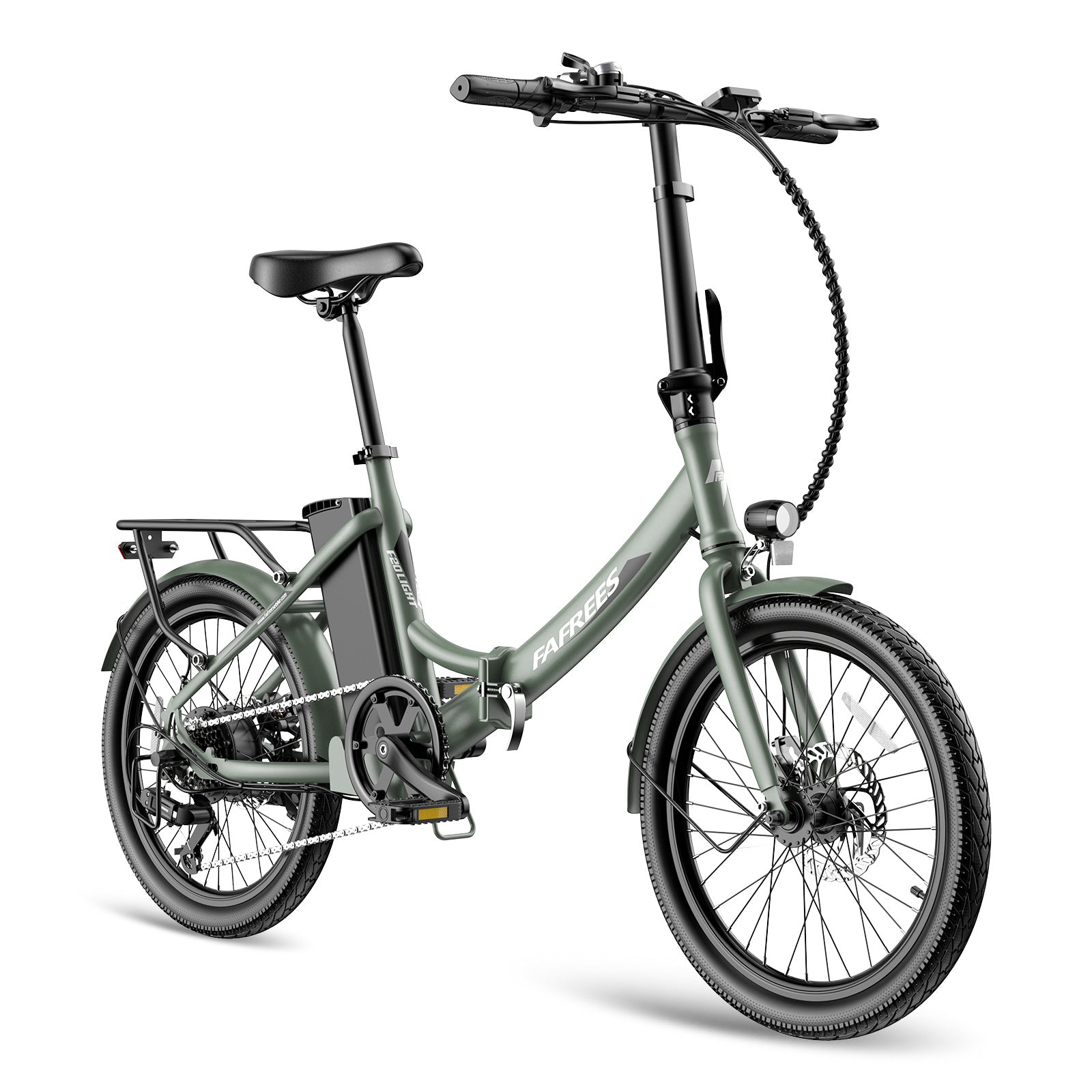 Vélo électrique FAFREES F20 Light - Moteur 250W Batterie 36V16.75Ah Assisted Autonomie 130KM Frein à Disque Mécanique - Vert Foncé