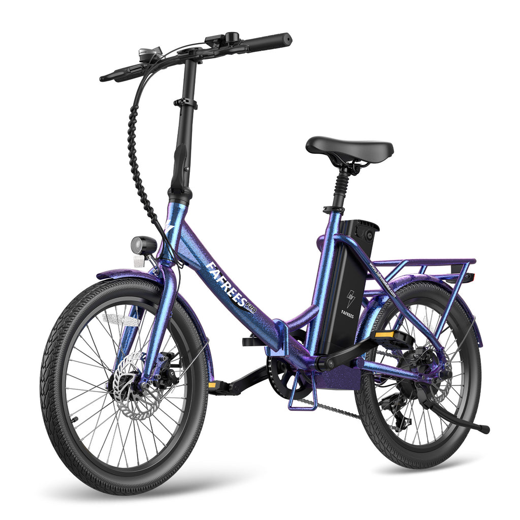 Vélo électrique FAFREES F20 Lasting - Moteur 250W Batterie 36V18.2Ah Assisted Autonomie 120KM Frein à Disque Mécanique - Bleu Violet
