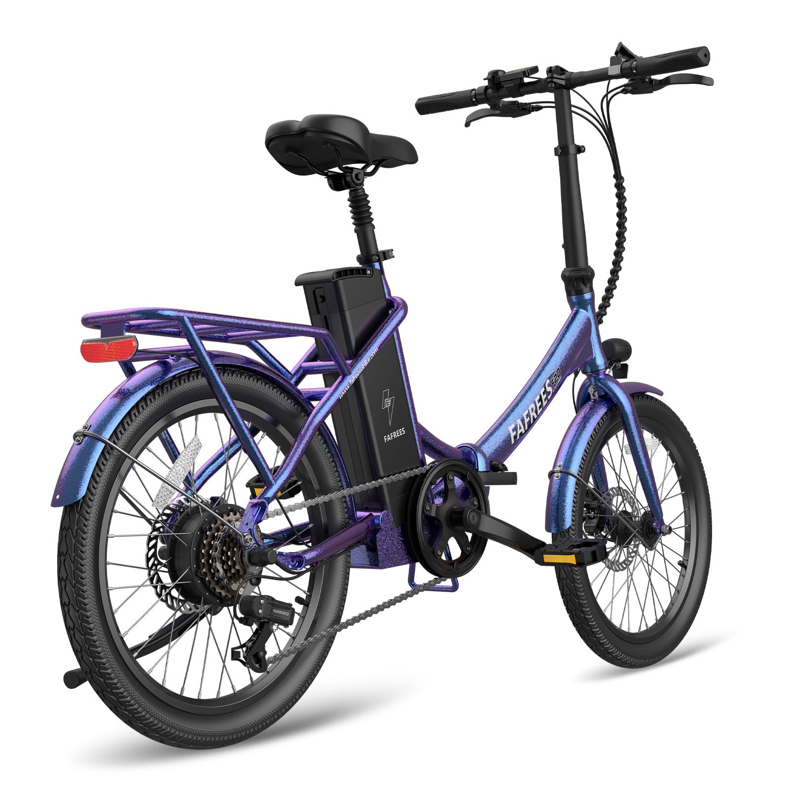 Vélo électrique FAFREES F20 Lasting - Moteur 250W Batterie 36V18.2Ah Assisted Autonomie 120KM Frein à Disque Mécanique - Bleu Violet