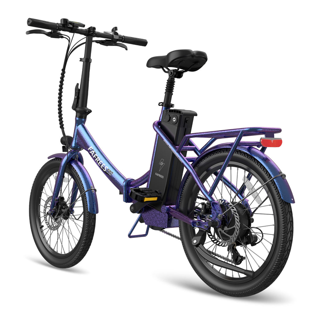 Vélo électrique FAFREES F20 Lasting - Moteur 250W Batterie 36V18.2Ah Assisted Autonomie 120KM Frein à Disque Mécanique - Bleu Violet