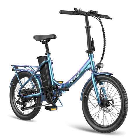 Vélo électrique FAFREES F20 Lasting - Moteur 250W Batterie 36V18.2Ah Assisted Autonomie 120KM Frein à Disque Mécanique - Bleu Vert