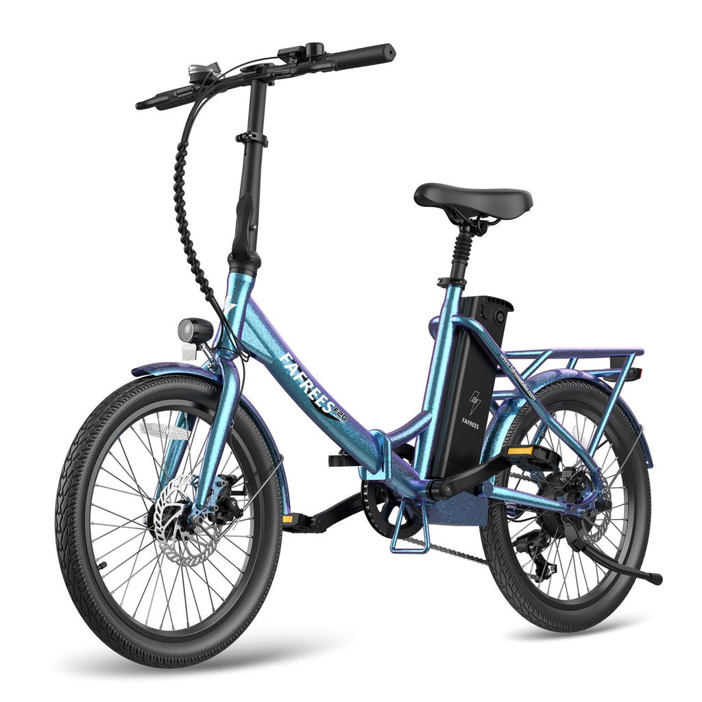 Vélo électrique FAFREES F20 Lasting - Moteur 250W Batterie 36V18.2Ah Assisted Autonomie 120KM Frein à Disque Mécanique - Bleu Vert