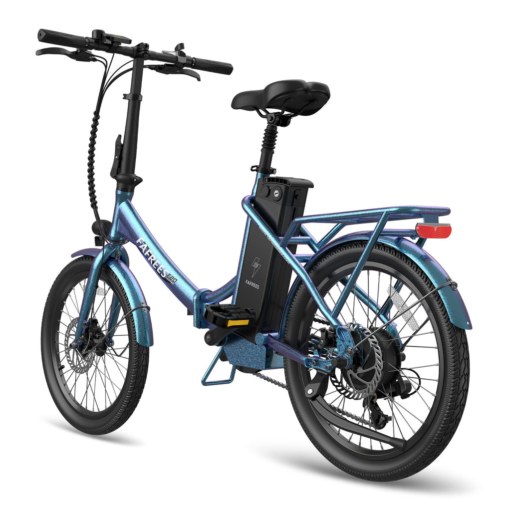 Vélo électrique FAFREES F20 Lasting - Moteur 250W Batterie 36V18.2Ah Assisted Autonomie 120KM Frein à Disque Mécanique - Bleu Vert