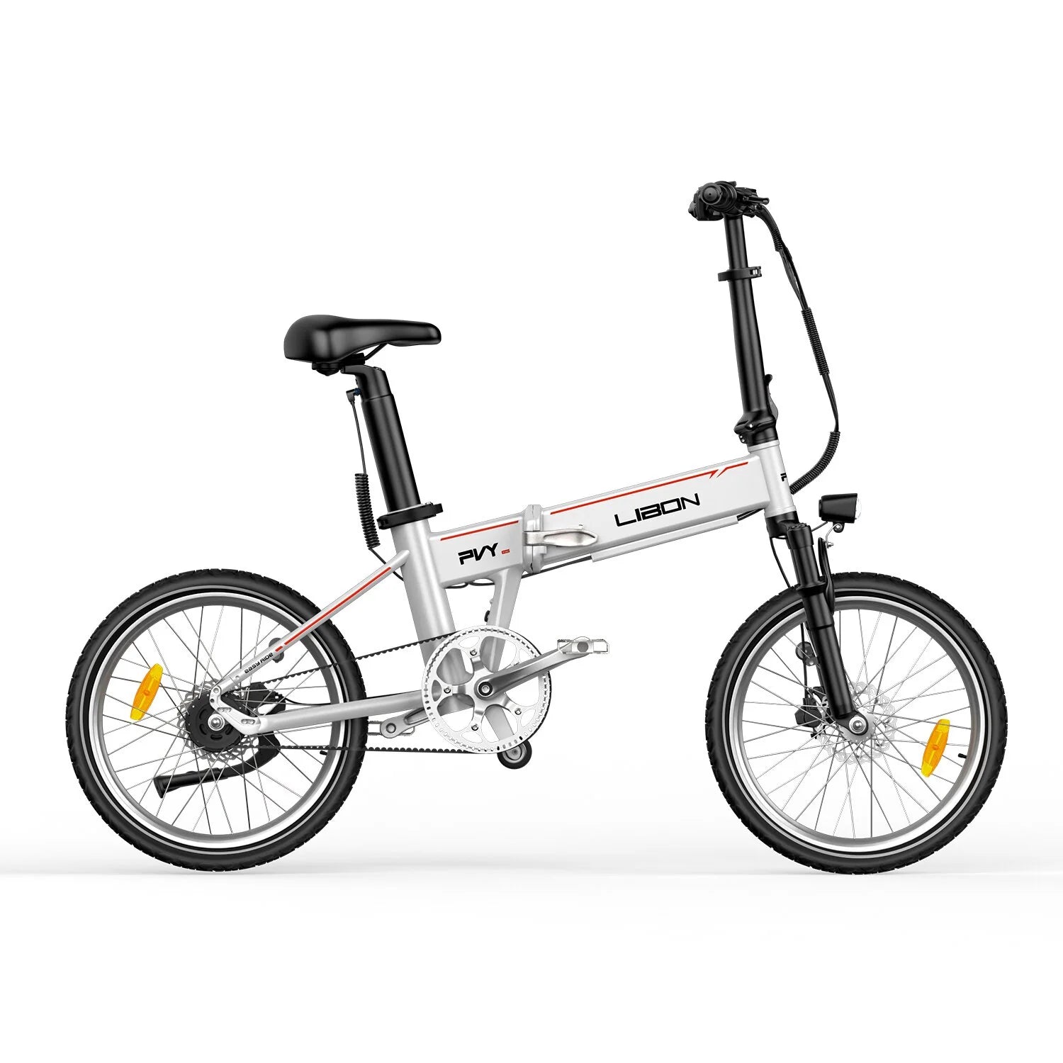 Vélo Électrique PVY Libon 10AH - Moteur 500W Batterie 36V10AH Freins à Disque Hydrauliques Autonomie 130KM - Blanc