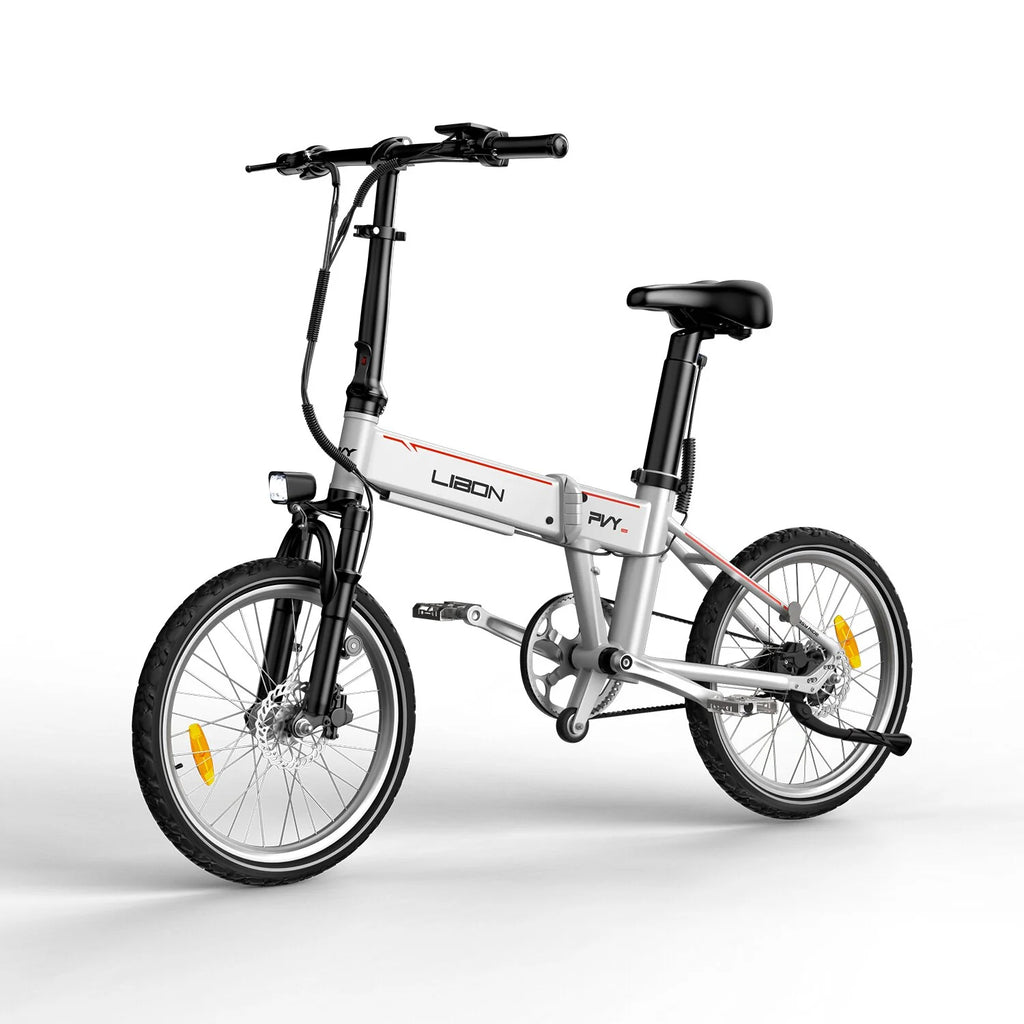 Vélo Électrique PVY Libon 10AH - Moteur 500W Batterie 36V10AH Freins à Disque Hydrauliques Autonomie 130KM - Blanc