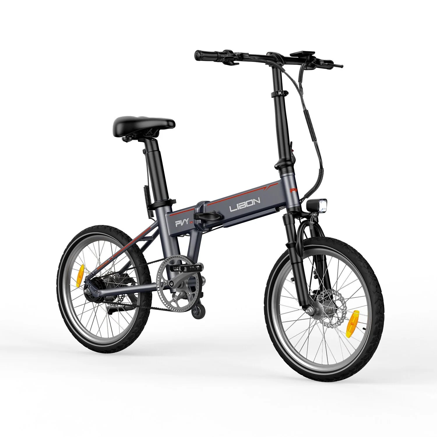 Vélo Électrique PVY Libon 10AH - Moteur 500W Batterie 36V10AH Freins à Disque Hydrauliques Autonomie 130KM - Gris