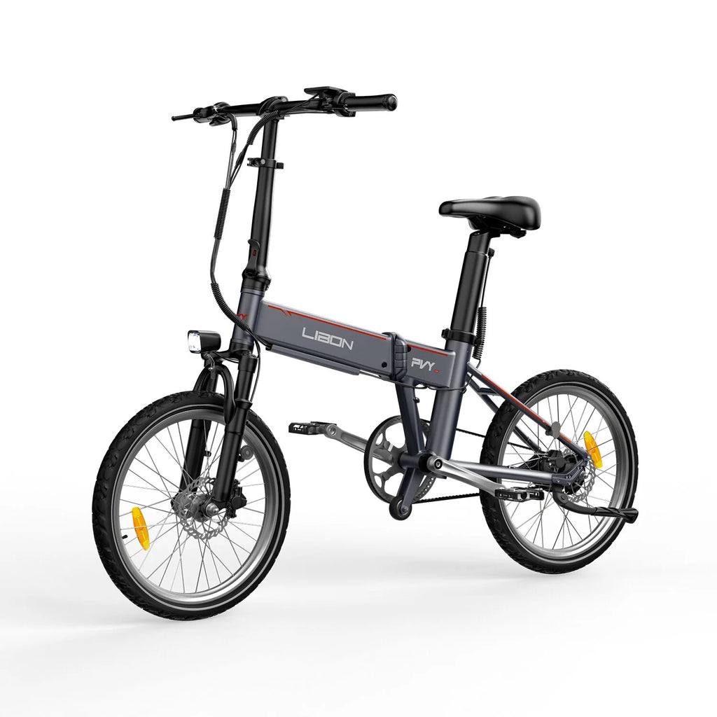 Vélo Électrique PVY Libon 10AH - Moteur 500W Batterie 36V10AH Freins à Disque Hydrauliques Autonomie 130KM - Gris