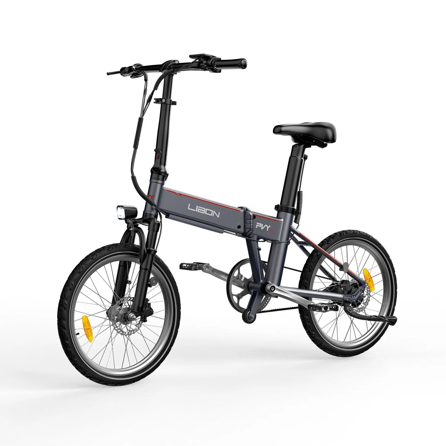 Vélo Électrique PVY Libon 10AH - Moteur 500W Batterie 36V10AH Freins à Disque Hydrauliques Autonomie 130KM - Gris