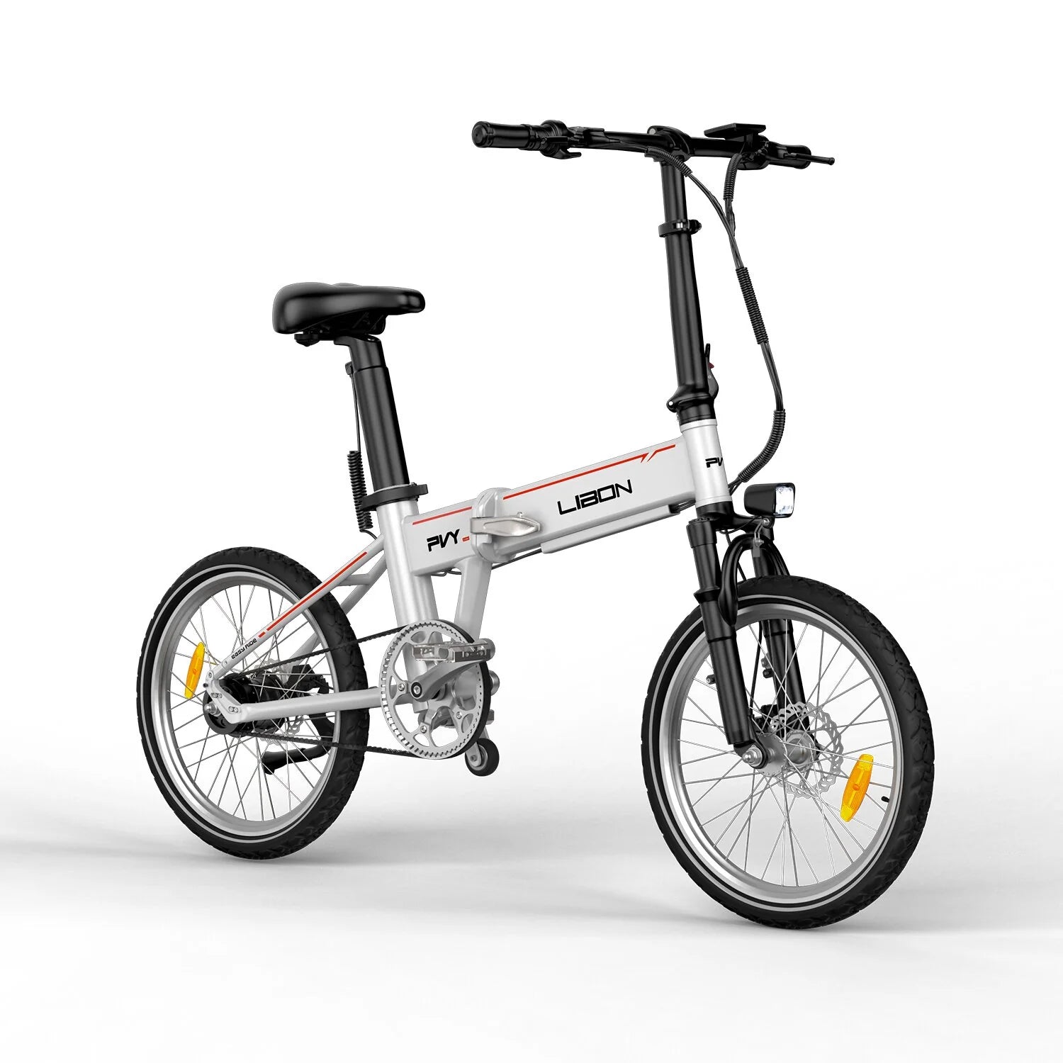 Vélo Électrique PVY Libon 20.4AH - Moteur 500W Double Batterie 36V10.4AH+36V10AH Freins à Disque Hydrauliques Autonomie 260KM - Blanc